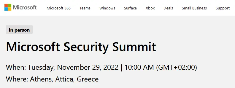 Microsoft Security Summit Greece